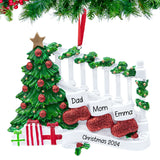 Custom Stocking Family of 3 People Christmas Ornament