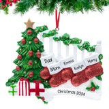 Custom Stocking Family of 5 People Christmas Ornament