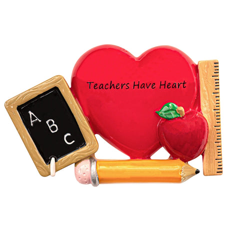 Personalized Teachers Have Heart Christmas Ornament