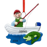 Personalized Fisherman Christmas Ornament