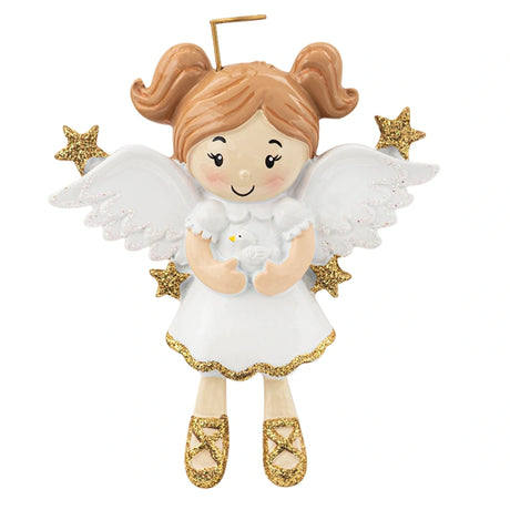 Personalized Angel with Dove Christmas Ornament - Gift for Loss of Loved One