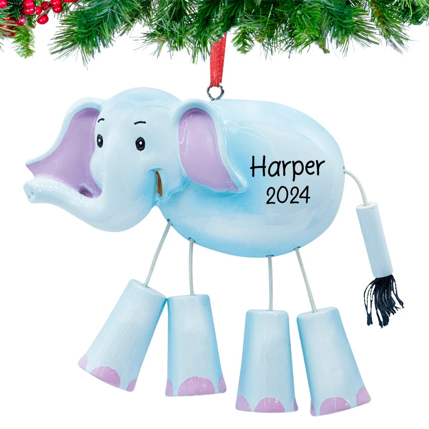 Personalized Elephant Christmas Ornament