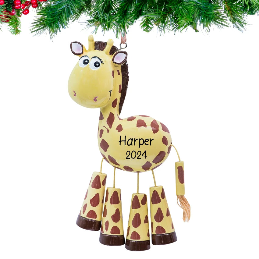 Personalized Giraffe Christmas Ornament