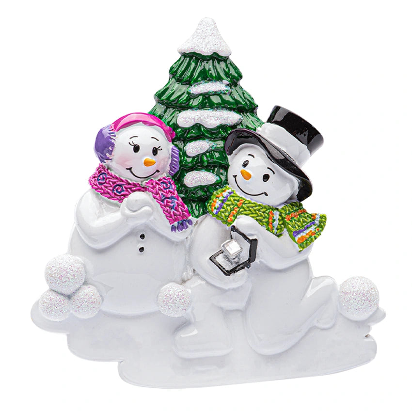 Personalized Engagement Snowman Christmas Ornament