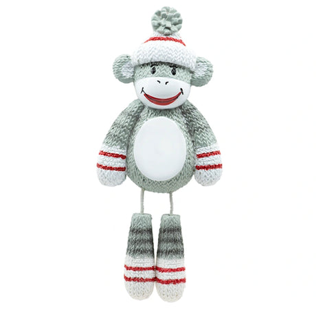 Personalized Stuffed Sock Monkey Christmas Ornament