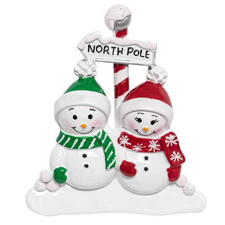 Personalized Snowman Couple Christmas Tree Ornament