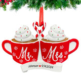 Personalized Mr and Mrs Mug Christmas Ornament