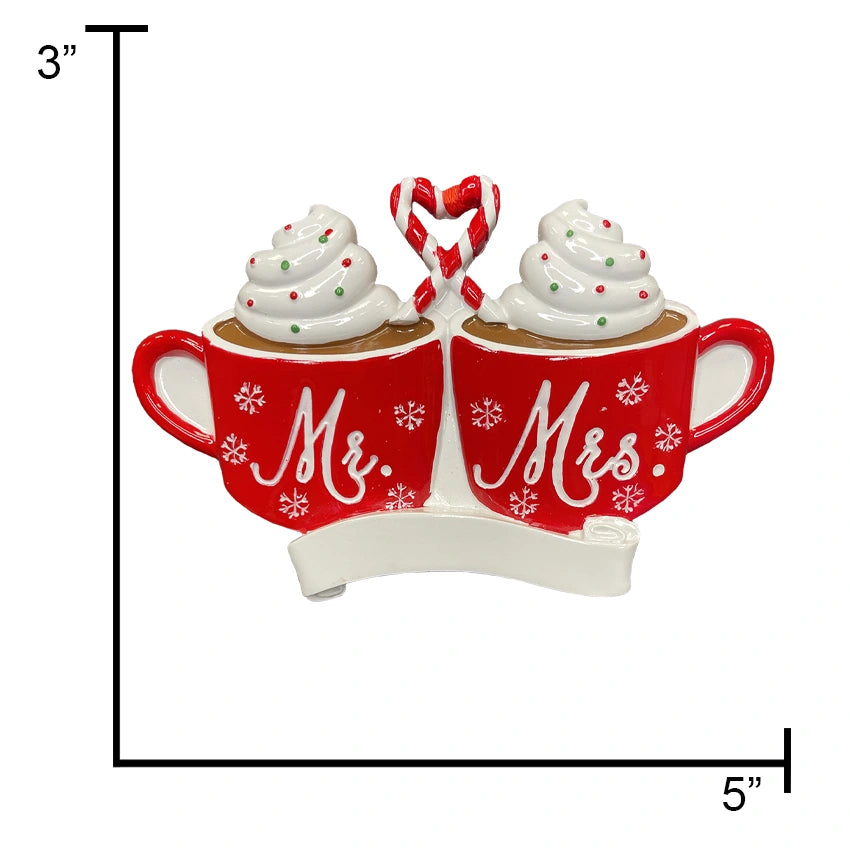 Personalized Mr and Mrs Mug Christmas Ornament