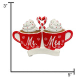 Personalized Mr and Mrs Mug Christmas Ornament