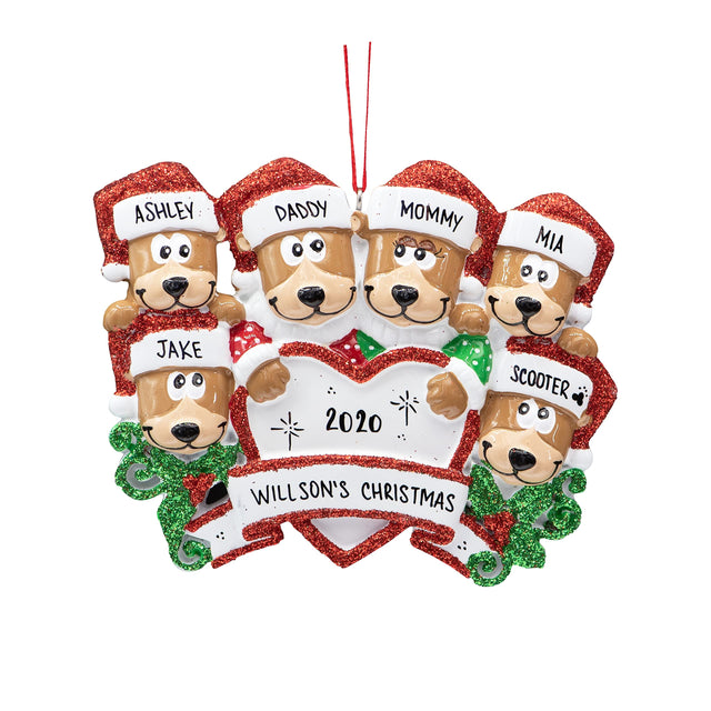 Make your tree special with a brown bear family customized Christmas ornament from Gift Shopie!