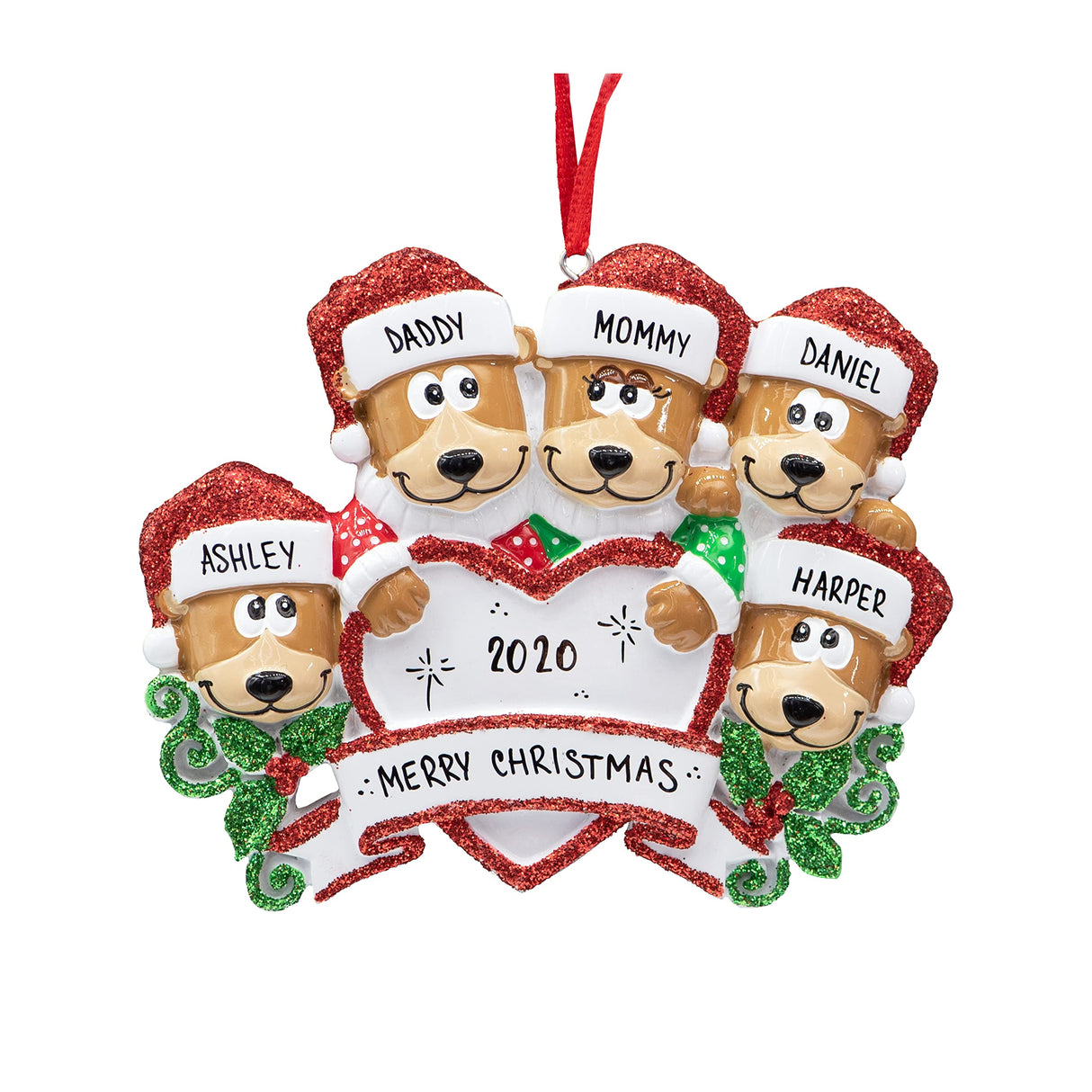 Celebrate the holidays with a brown bear family personalized Christmas ornament from Gift Shopie.