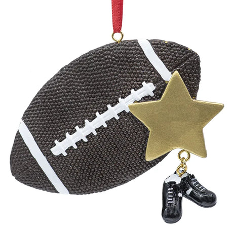 Elevate your holiday decorations with our Personalized Football Christmas Ornament.