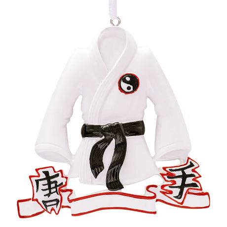 Add a touch of martial arts flair to your holiday decor with our Christmas Ornament Personalized Karate Jacket.