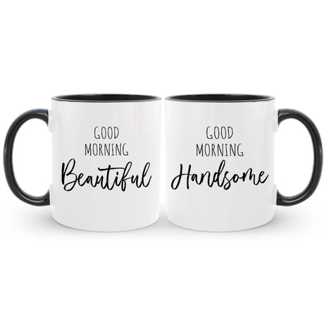 Couple good morning coffee mug set, a sweet gift to start each day with love and warmth.