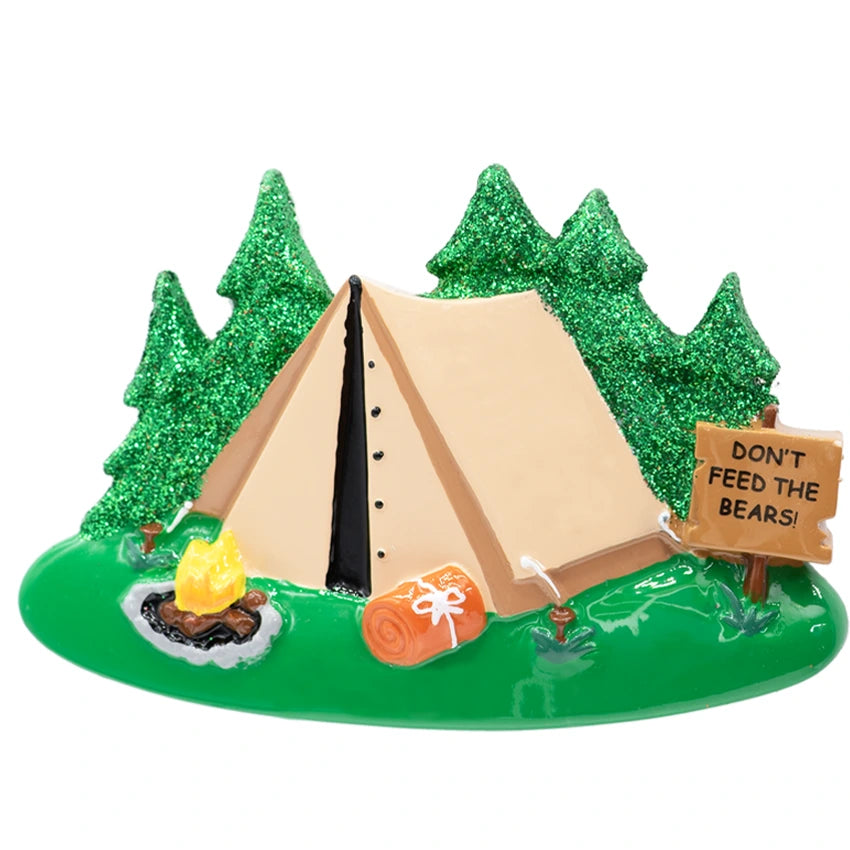 Custom camping Christmas ornament is a great option for those who like to camp.