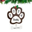 Custom dog paw print Christmas ornament black, a stylish keepsake with Gift Shopie.