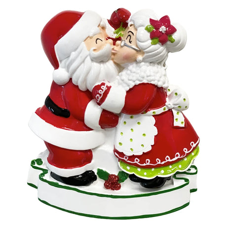 Mark your love story with a custom first Christmas together Santa couple ornament.