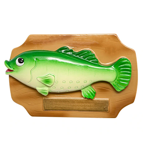 Custom fish bass plaque Christmas ornament, a special decoration to commemorate your fishing. 