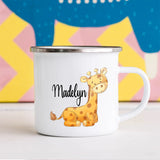 Custom giraffe toddler mug for boys and girls, a charming drinkware that adds joy to every sip.