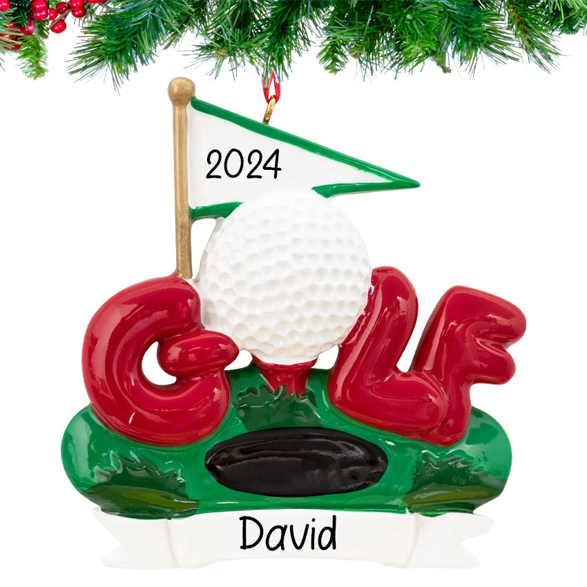 Unique custom golf ornaments for Christmas, ideal for adding a sporty touch to your holiday decor. Personalize for a special festive touch!