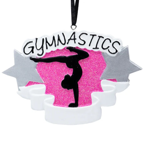 Custom gymnastic Christmas ornament with personalized details, ideal for adding a unique touch to your holiday decor for gymnasts.