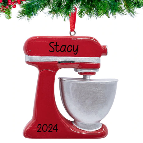 Custom mixer Christmas ornament, a fun keepsake for baking enthusiasts to make happy them.