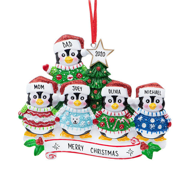 Celebrate togetherness with a custom penguin family Christmas ornament from Gift Shopie. Order now!