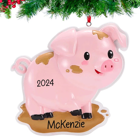 Celebrate the holidays with a custom pig ornament for Christmas from Gift Shopie.