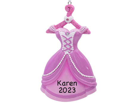 Custom princess dress ornament, a magical keepsake to celebrate your little one's royal dreams.