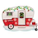 Custom RV pop-up camper Christmas ornament, a fun and personalized keepsake for camping enthusiasts.