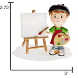 "Customized artist painting boy ornament, a special decoration to celebrate young talents.