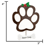 Let's discover our customized black pawprint ornament for Christmas.