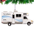 Customized Christmas ornament featuring an RV Windstream, perfect for adding a personal touch.