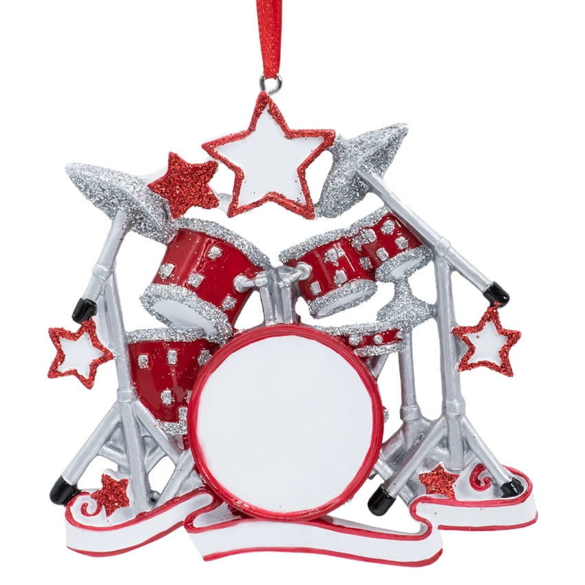 Enhance your holiday decorations with customized drum set ornaments for Christmas, featuring personalized designs and festive details that celebrate your musical passion.