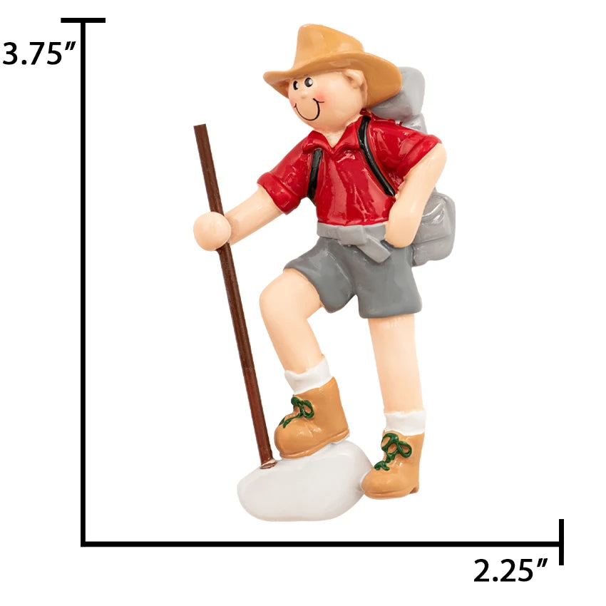 Add a unique touch to your holiday decorations with a customized hiking boy ornament, featuring personalized designs and nature-themed details, perfect for outdoor enthusiasts.