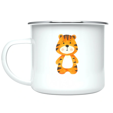 Customized kids tiger hot chocolate mug, perfect for enjoying warm drinks with a playful tiger.