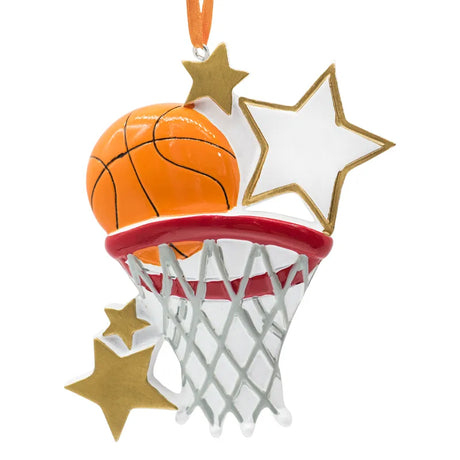 Personalized basketball Christmas ornaments for sports fans. Customize with unique details for a festive touch.