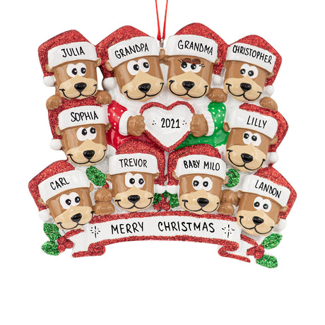 Add a wild touch with a personalized brown bear family Christmas ornament from Gift Shopie.