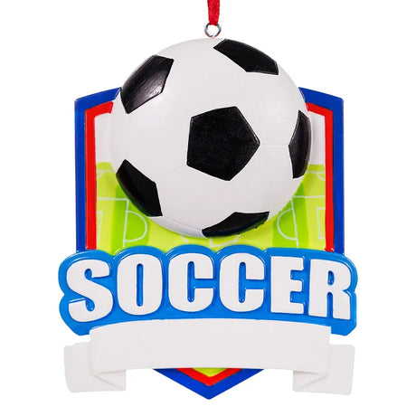 Personalized Christmas ornaments featuring a 3D soccer design, ideal for soccer enthusiasts and festive holiday decorations.