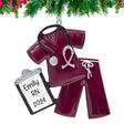 Enhance your holiday spirit with personalized burgundy scrubs Christmas ornaments, ideal for healthcare professionals.