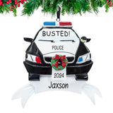 Make your Christmas memorable with a personalized police car ornament, ideal for law enforcement aficionados.