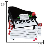 Personalized Christmas piano ornament, a perfect keepsake for music lovers.