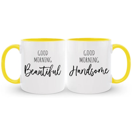 Personalized couple coffee mug set, charming gift to celebrate love and shared moments over coffee.