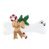 Personalized dog bone ornament is a playful decoration for yout Christmas tree.