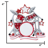 Celebrate the musician in your life with personalized drum set ornaments, featuring custom designs and musical details, perfect for adding a unique touch to your holiday decor.