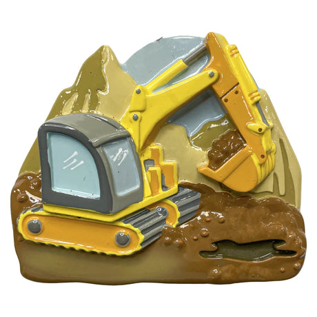 Celebrate the hard work with a personalized excavator Christmas ornament for construction lovers.