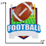 Personalized sport ornament featuring a football ball, ideal for sports enthusiasts and themed decorations.