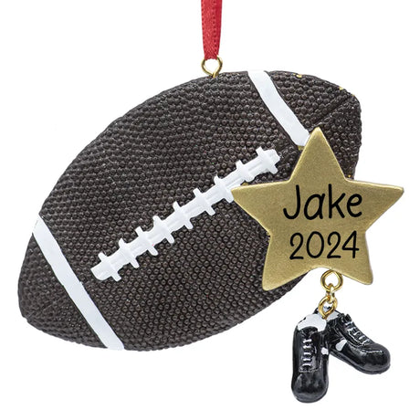 Add a festive touch to your holiday decor with our Personalized Football Christmas Ornament. 