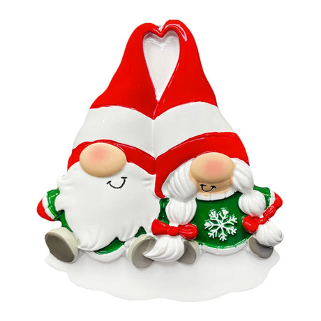 Personalized gnome couple Christmas ornament, a charming and festive addition to your holiday decor.