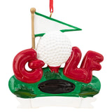 Custom personalized golf ornaments, perfect for celebrating golf enthusiasts. Add a unique and festive touch to your holiday decor with these special keepsakes!